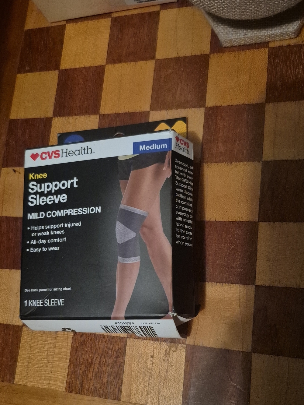 Men's Knee Support Sleeve - Medium, Gray